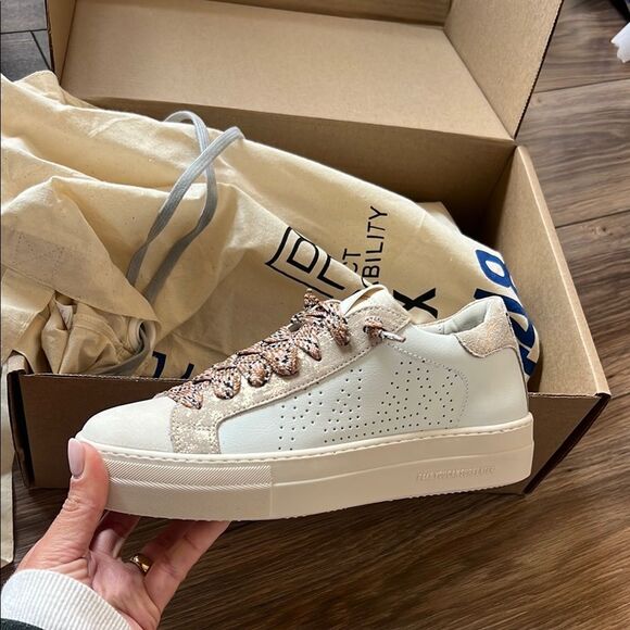 P448 - Thea Platform Sneaker - White Cloud - Picture 1 of 6